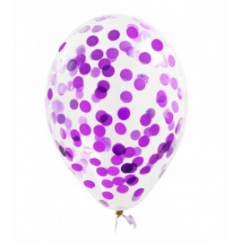 Гелиевые шары с конфетти "фиолетовый"